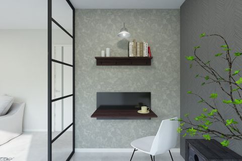 折りたたみワークデスク & L型飾り棚