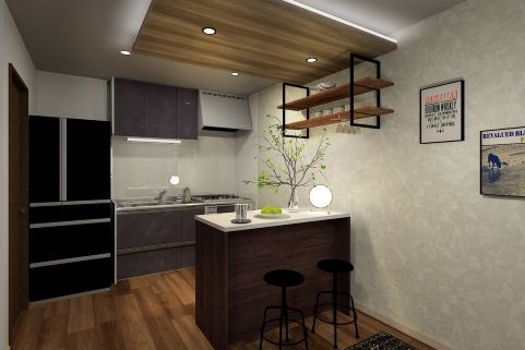 対面キッチンカウンター ゆめの島